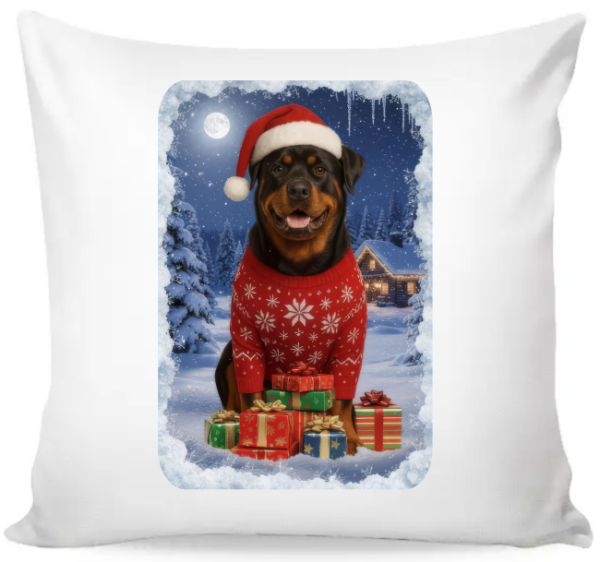 Povlak na polštář vánoční Rotvajler0